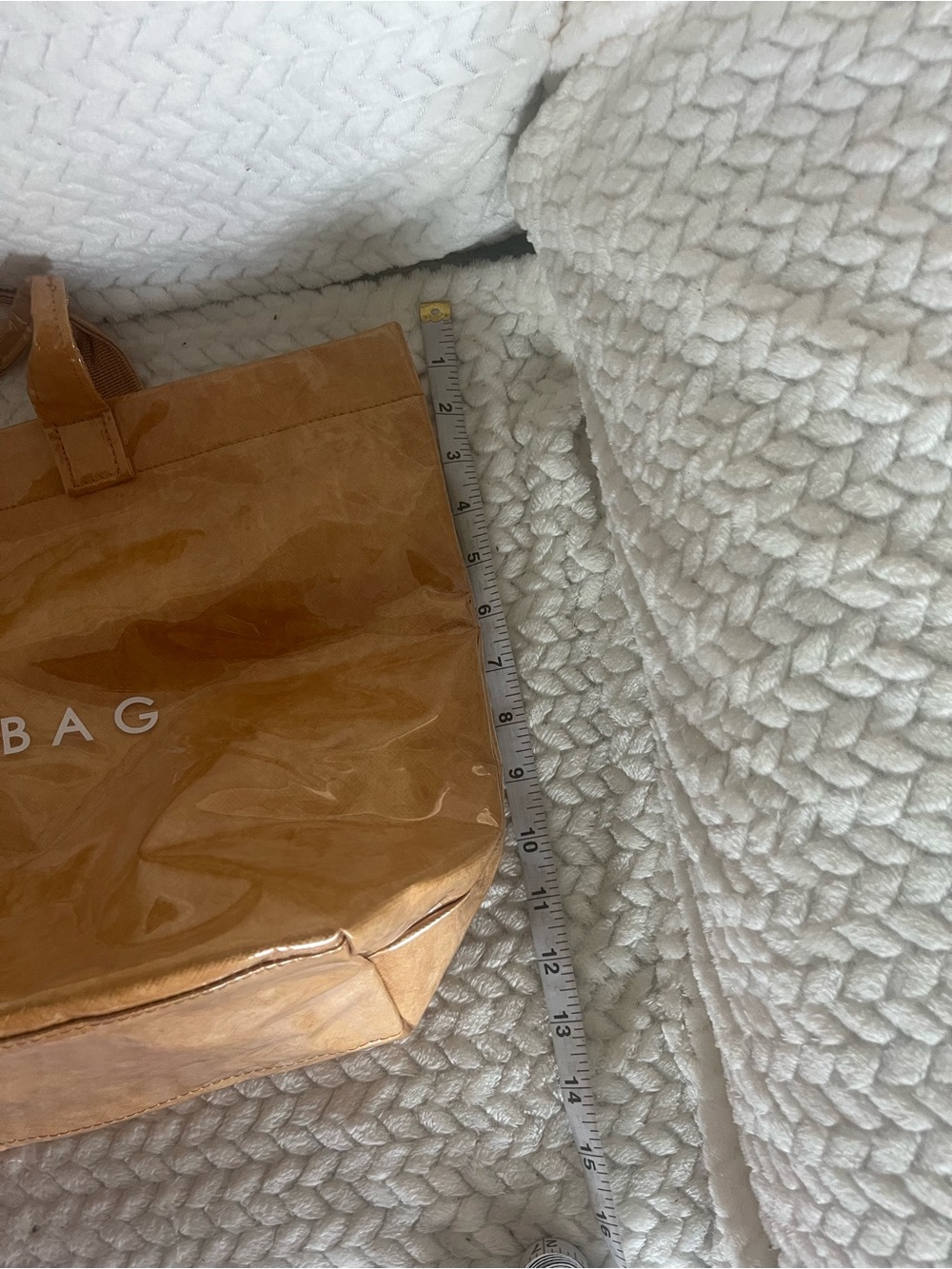 Tote Bag  Leather-Look Tote in Tan - Picture 5 of 11